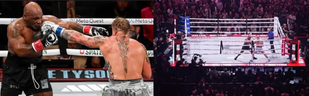 Jake Paul and Mike Tyson at the iconic AT&T Stadium in Texas 